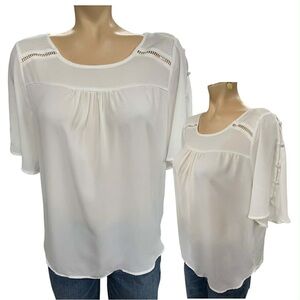 Soho White Blouse with Delicate Detailing Size M